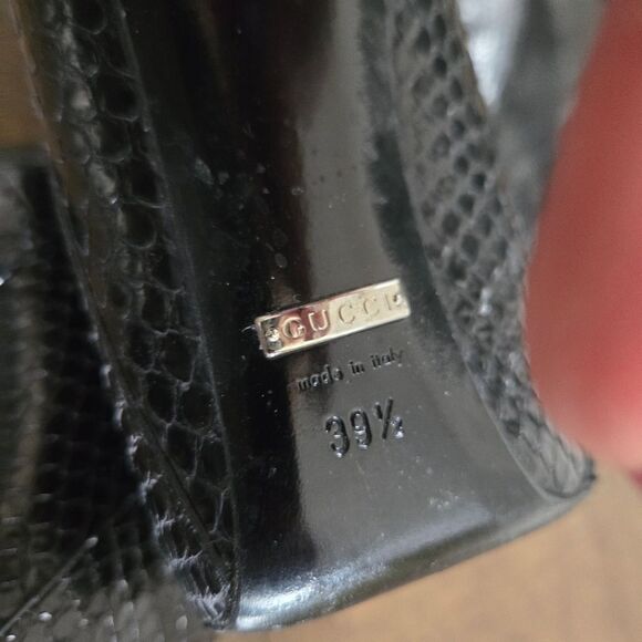 Gucci Python black boots high heel 39.5 - Picture 9 of 13